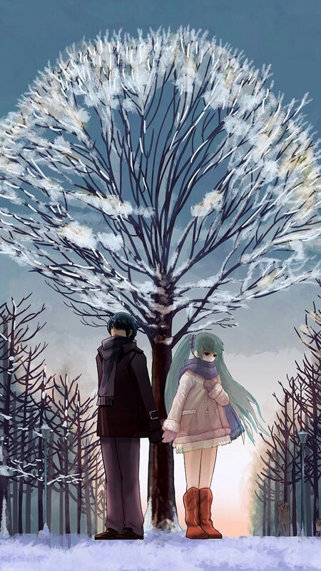 Two Characters in Winter — White, Serene