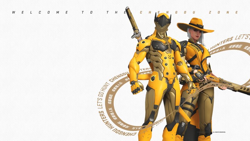 Two Characters in Yellow Armor