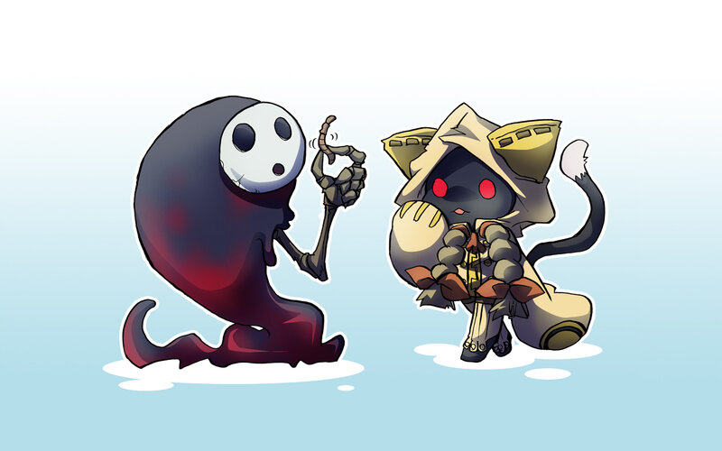 Two characters interacting