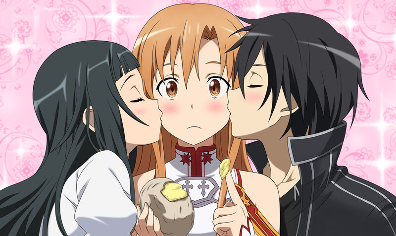 Two Characters Kissing Girl