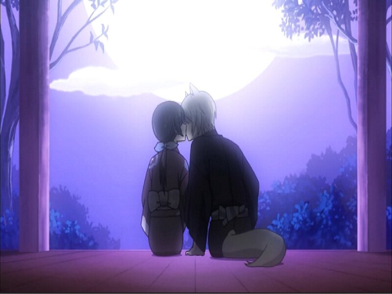 Two Characters Kissing — Purple, Serene