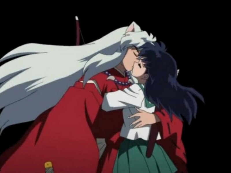 Two Characters Kissing — Red, Dramatic