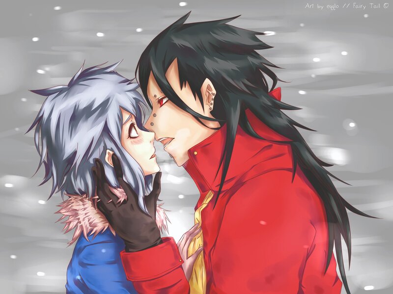 Two Characters Kissing — Red, Romantic, Winter