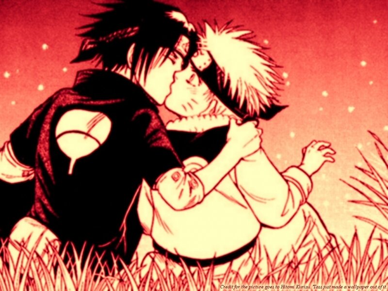 Two Characters Kissing — Red