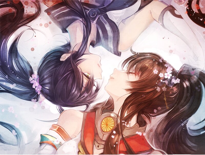Two Characters Kissing — White, Romantic, Spring