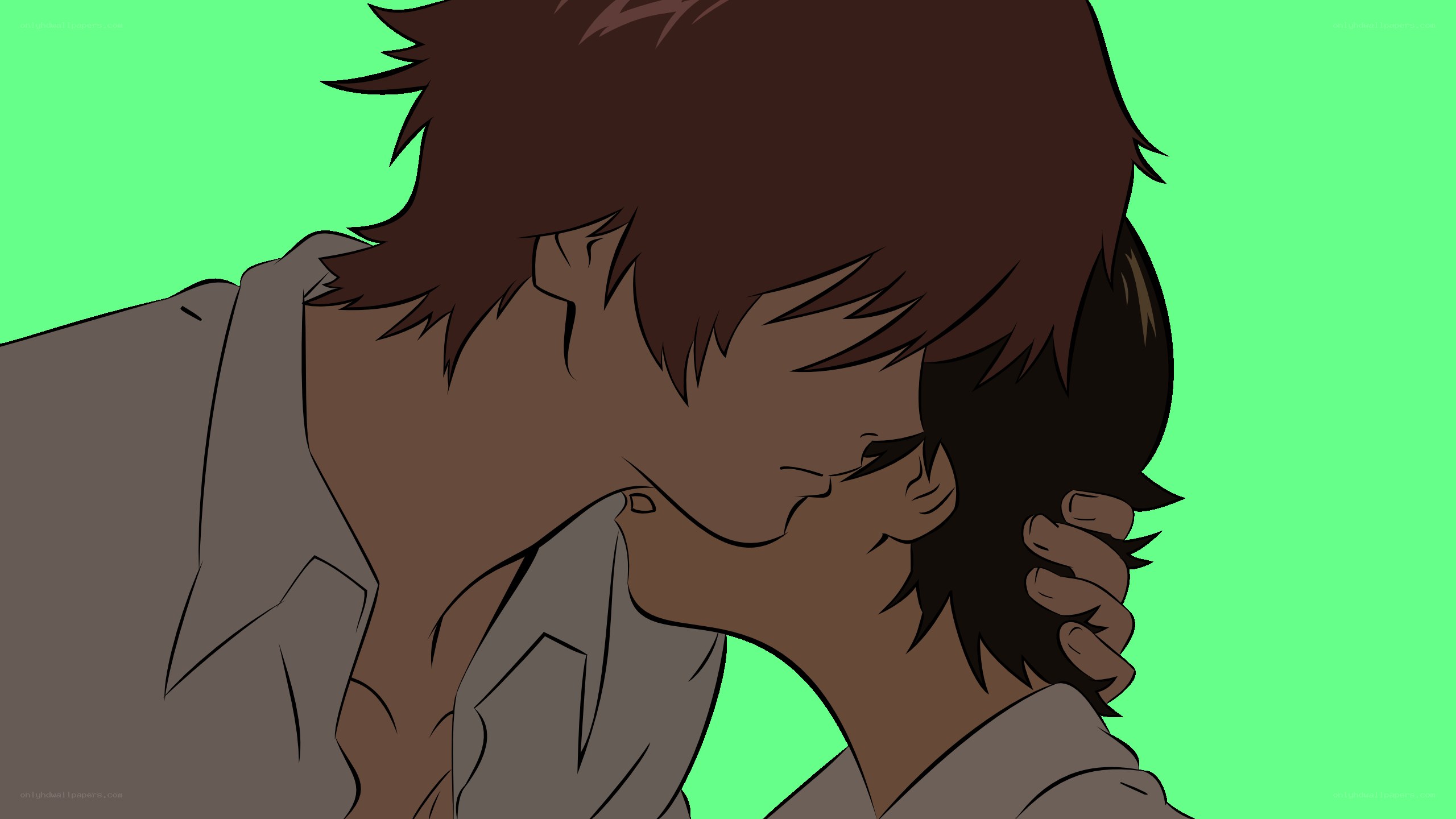 two characters kissing