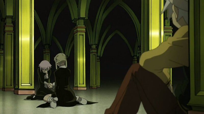 Two Characters Kneeling — Green