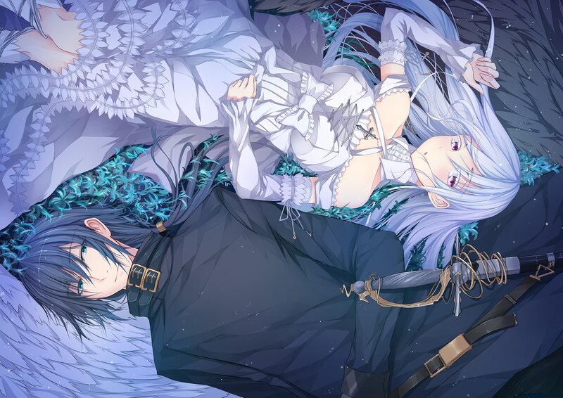 Two Characters Lying Down — Blue, Calm