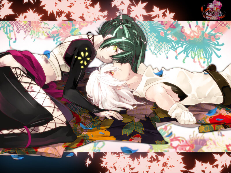 Two Characters Lying Down — White