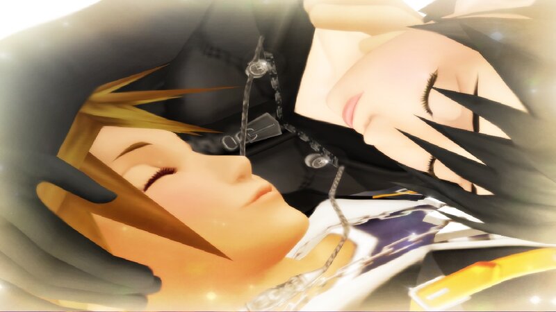 Two Characters Lying Together — White, Serene
