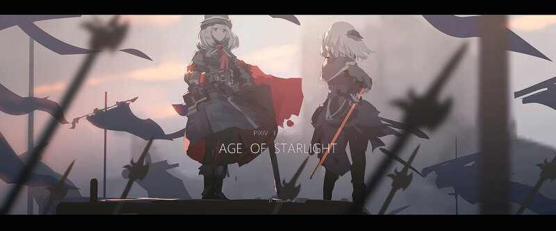 Two Characters on a Battlefield — Gray