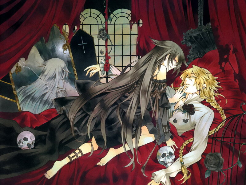Two Characters on a Bed — Red, Dramatic