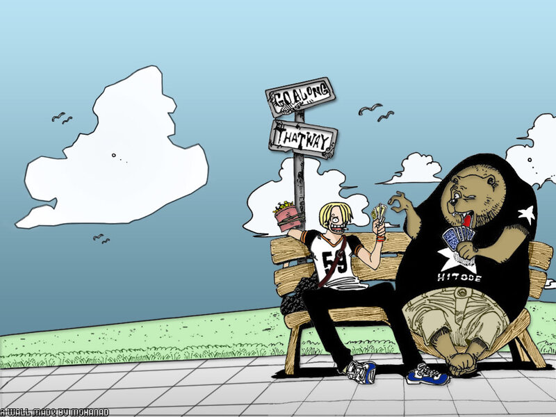 Two Characters on a Bench — Blue