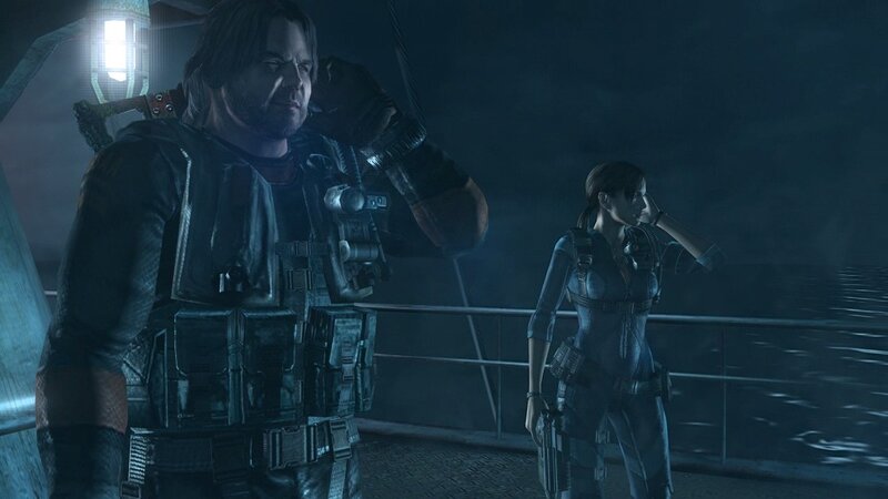 Two Characters on a Boat — Blue, Dark, Tense