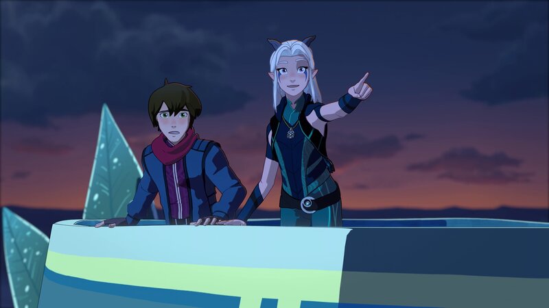 Two Characters on a Boat — Blue, Dramatic