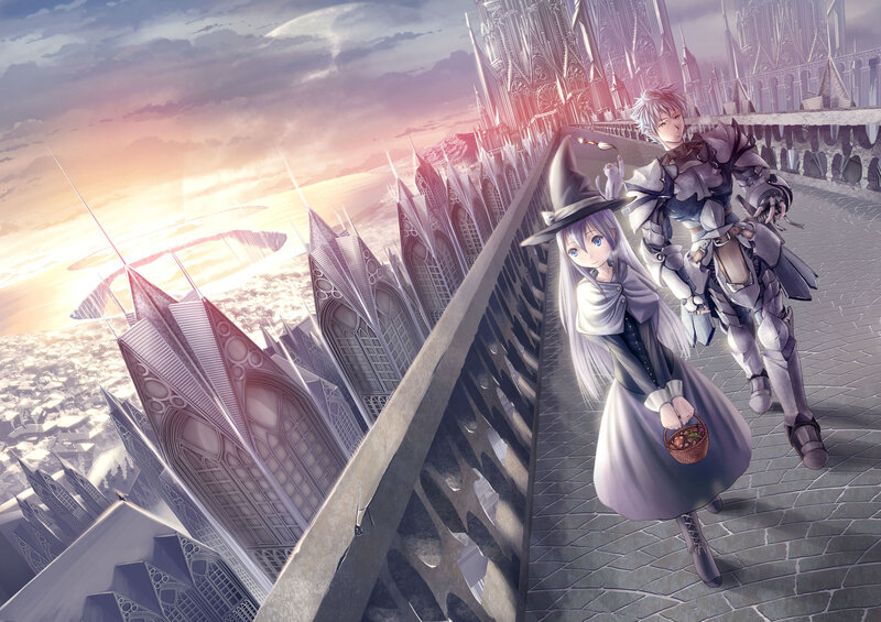 Two Characters on a Bridge — Purple