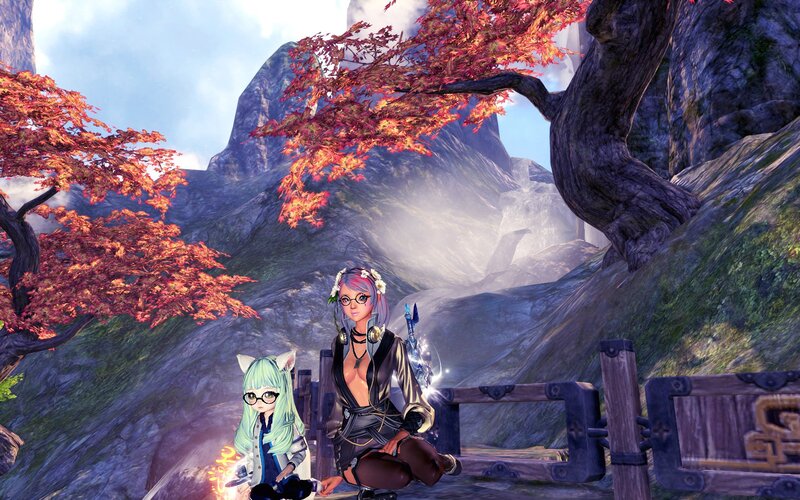 Two Characters on a Bridge — Red, Serene