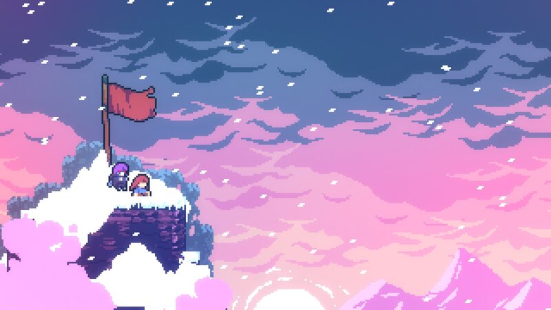 Two Characters on a Cliff — Pink