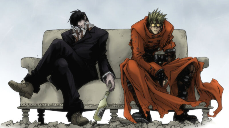 Two characters on a couch