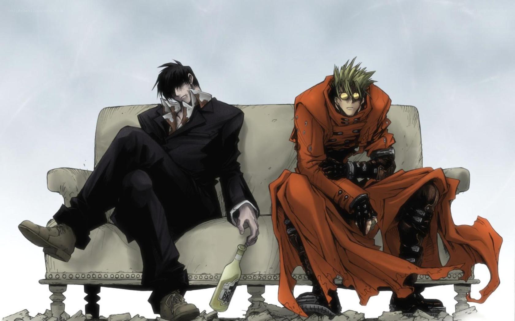 Two characters on a couch