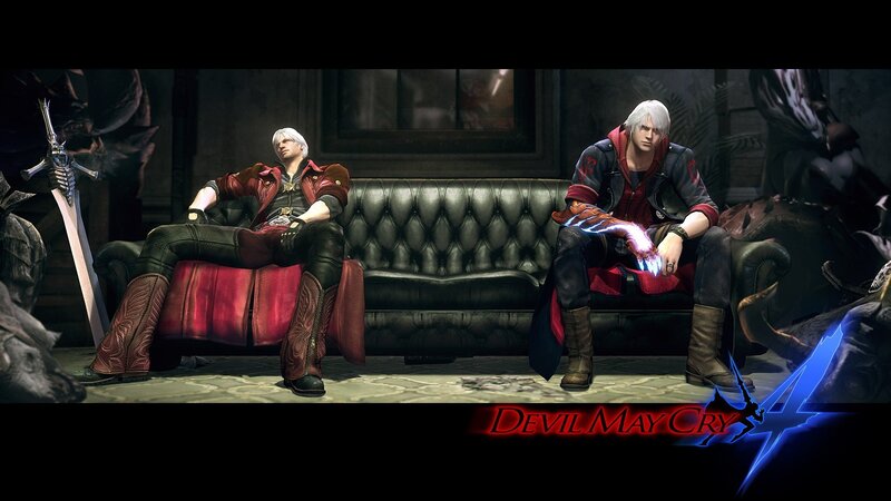 Two Characters on a Couch — Black, Dramatic, 3d Render, Sword