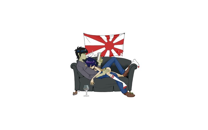 Two Characters on a Couch — Black, Relaxed