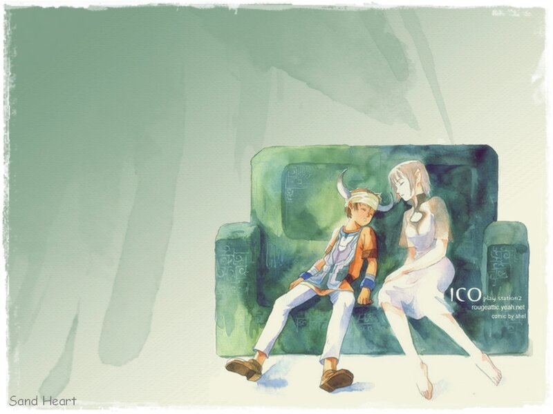 Two Characters on a Couch — Green
