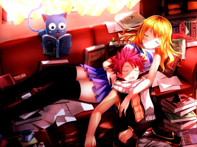 Two Characters on a Couch — Red, Cozy