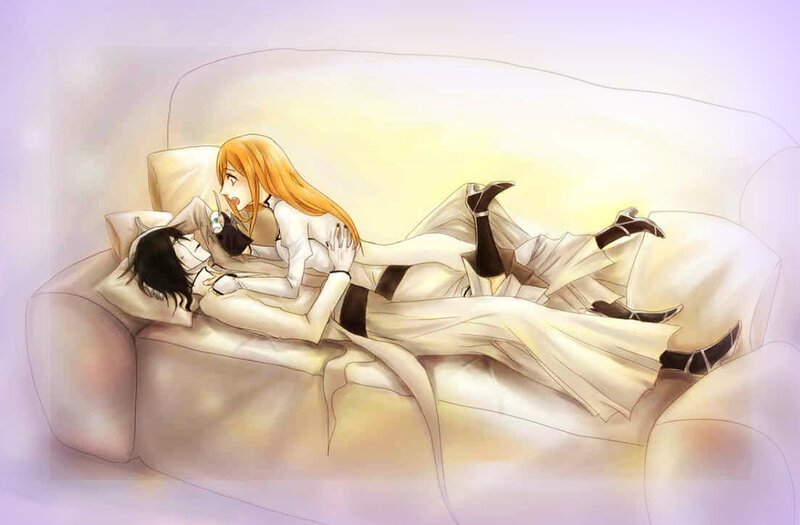 Two Characters on a Couch — White