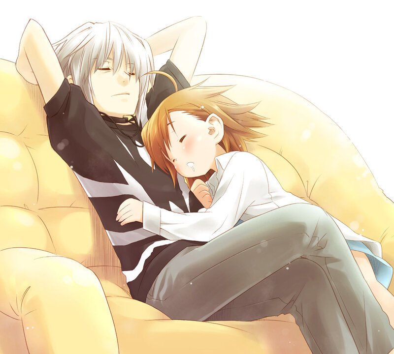 Two Characters on a Couch — Yellow