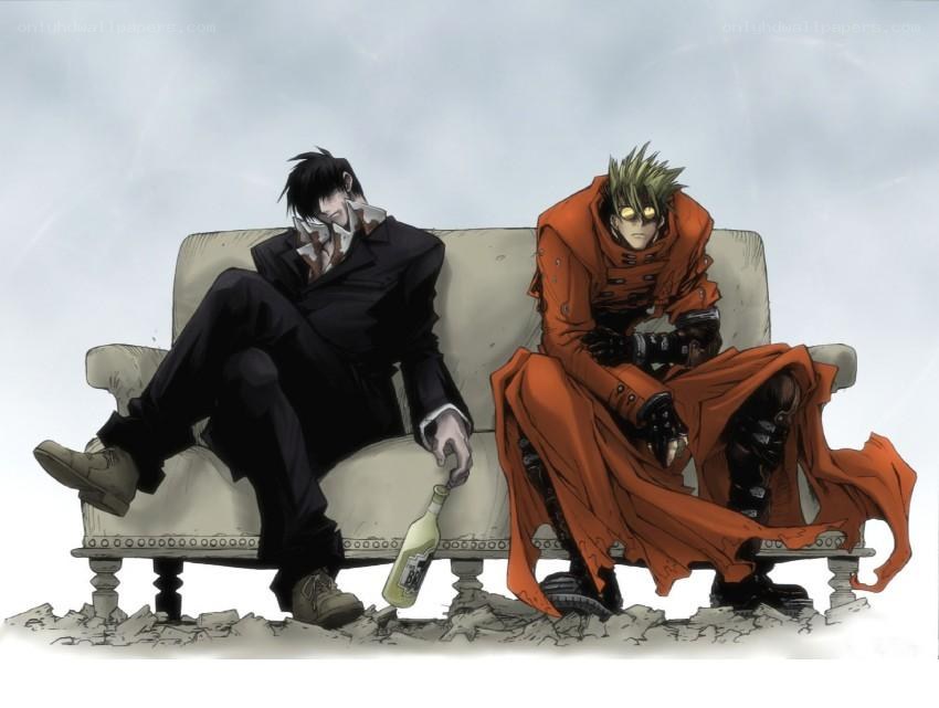 Two characters on a couch