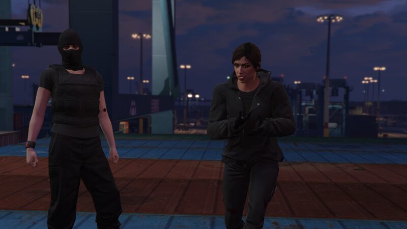 Two Characters on a Dock — Black