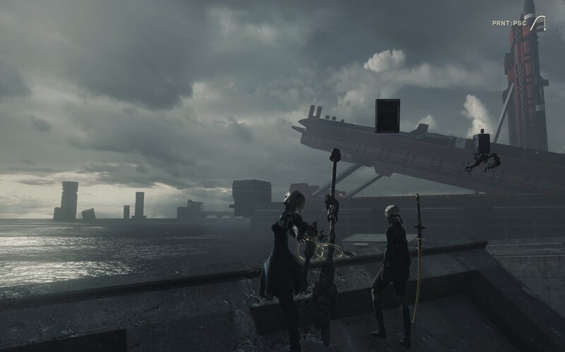 Two Characters on a Dock — Gray