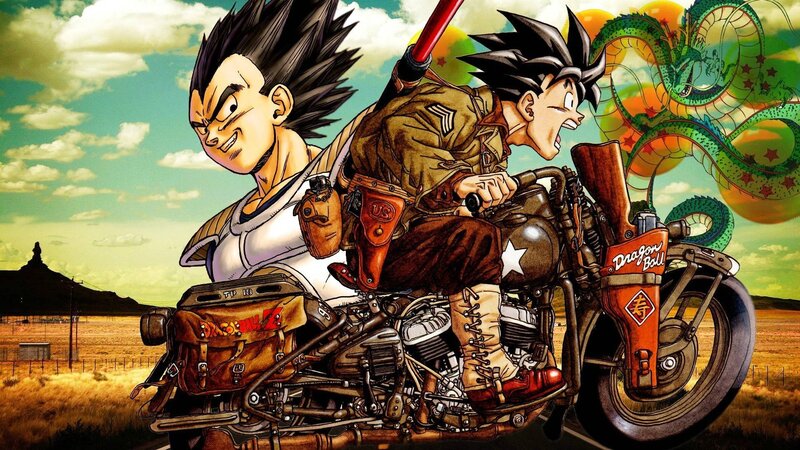Two Characters on a Motorcycle — Green