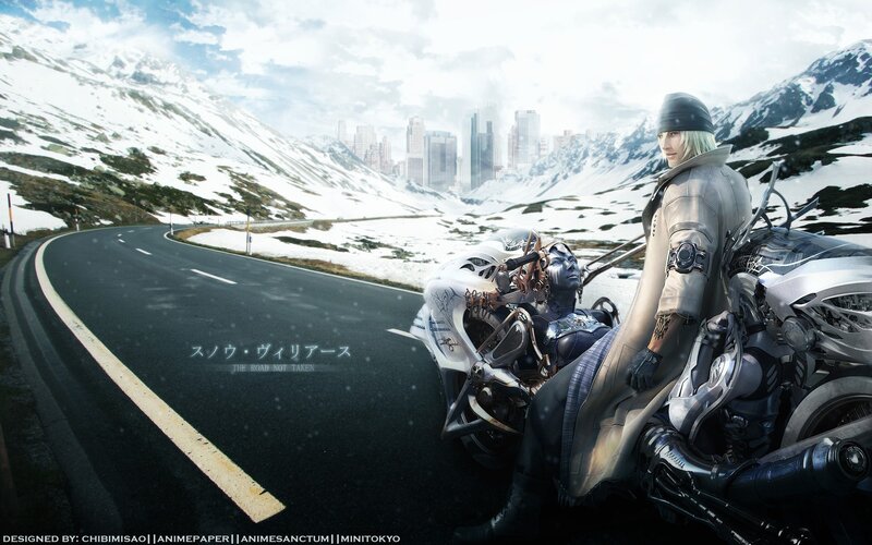 Two Characters on a Motorcycle — White
