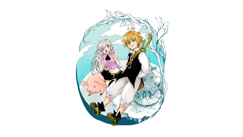 Two Characters on a Pig