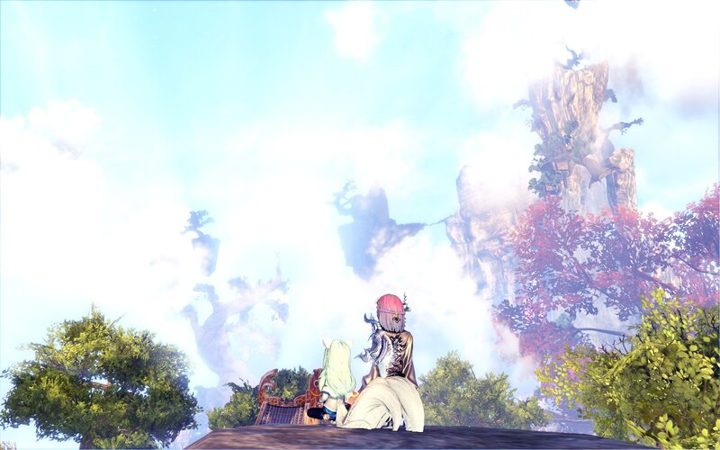 Two Characters on a Rooftop — Blue, Serene