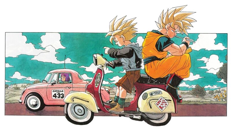 Two Characters on a Scooter