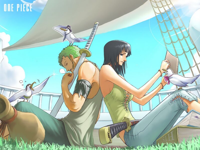 Two Characters on a Ship — Blue