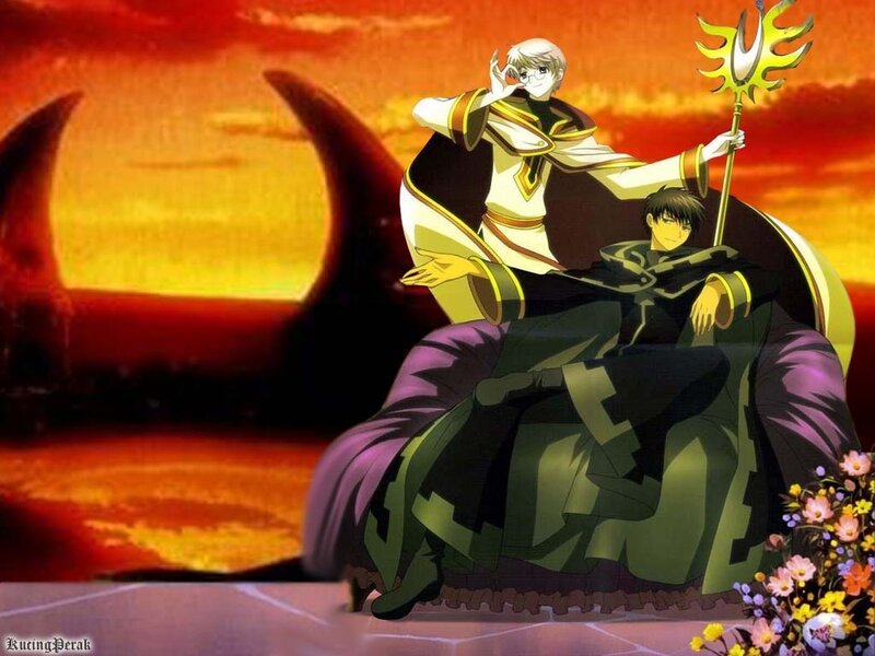 Two Characters on a Throne — Orange
