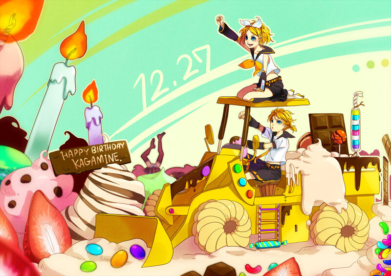 Two Characters on a Vehicle — Yellow