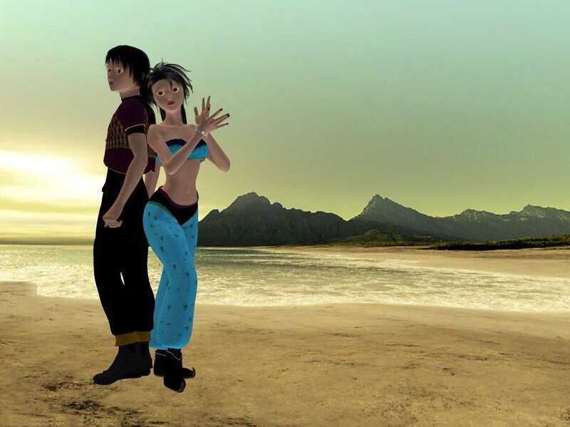 Two Characters on Beach