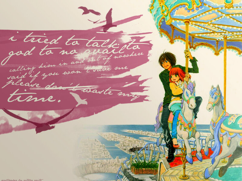 Two Characters on Carousel — Purple