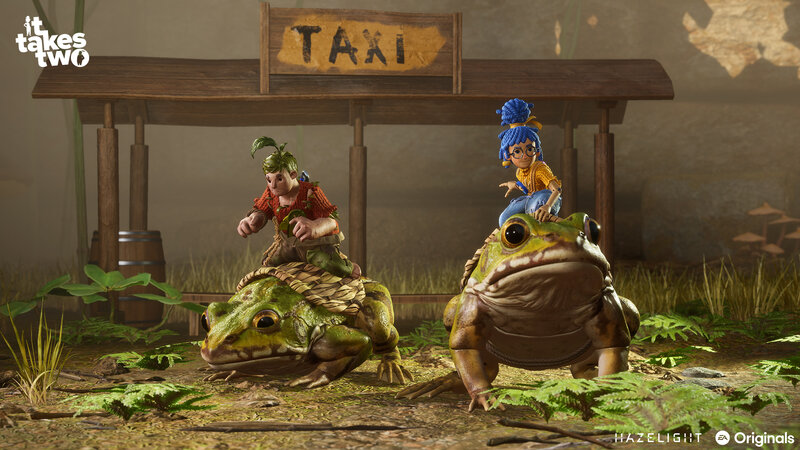 Two Characters on Frogs