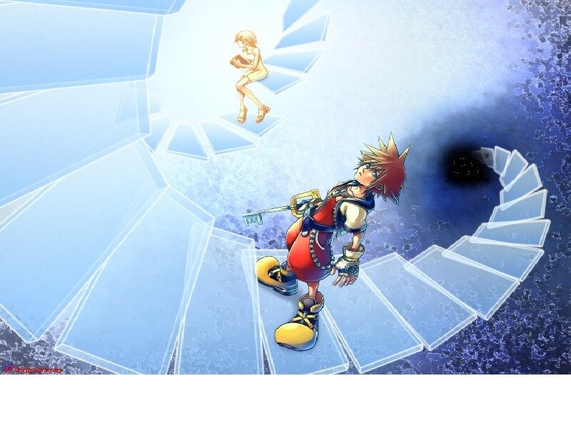 Two Characters on Glass Stairs