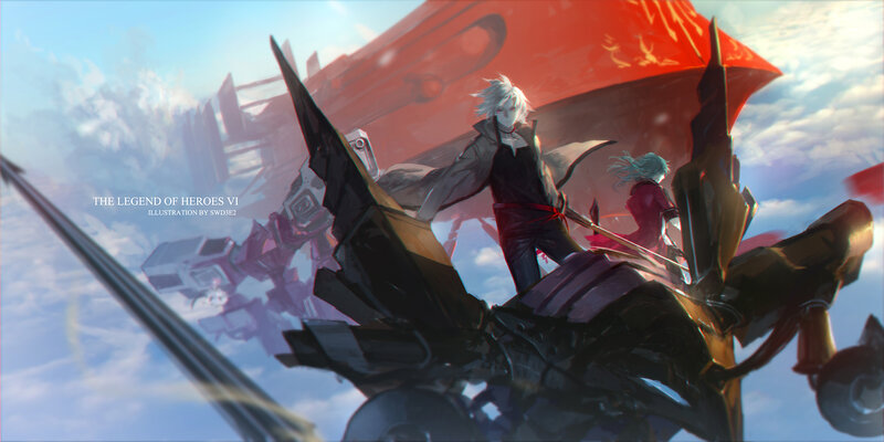 Two Characters on Mech — Red