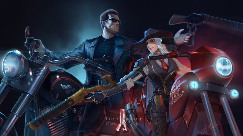 Two Characters on Motorcycles