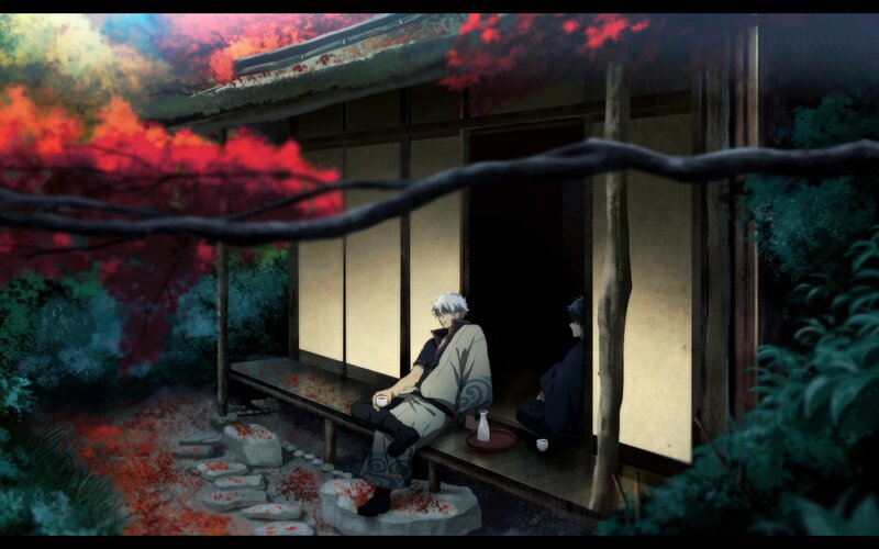 Two Characters on Porch — Red