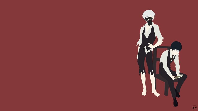 Two Characters on Red Background