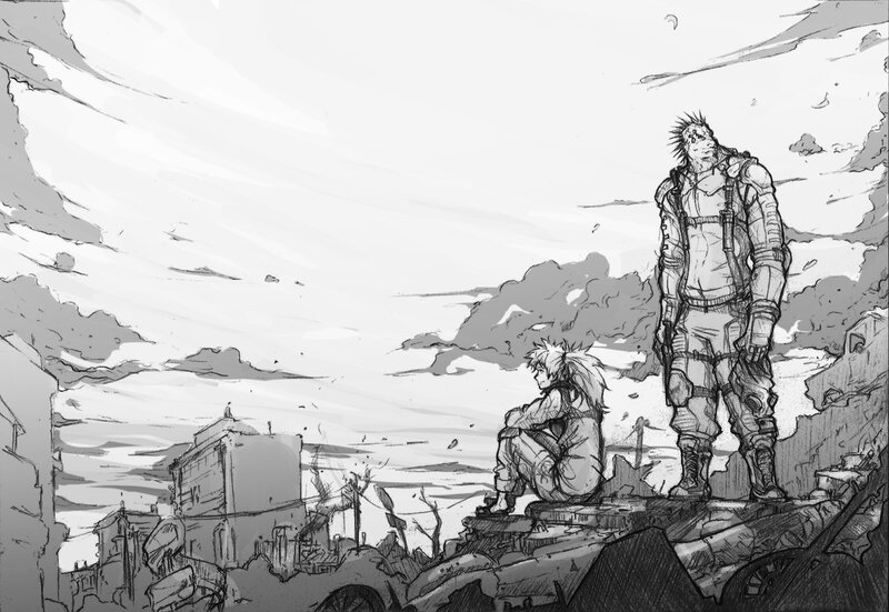Two Characters on Ruins
